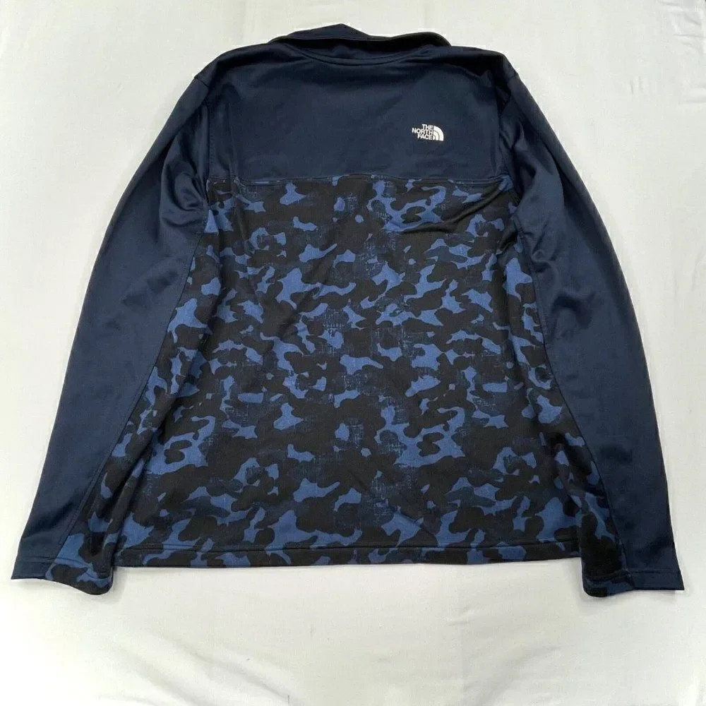 The North Face Blue Camo 1/2 Zip Canyonlands Pullover Shirt